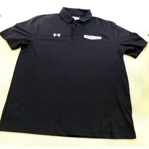 Under Armour Stewart-Haas Racing Mens Black Polo Shirt L Loose Fit $40 MSRP